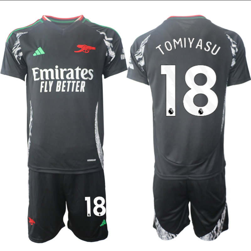 Men 2024-2025 Club Arsenal away Black #18 Soccer Jersey->arsenal jersey->Soccer Club Jersey
